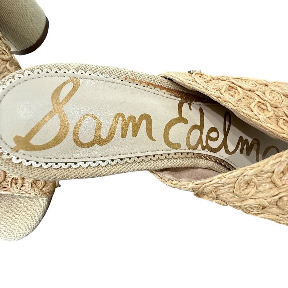 Sam Edelman Sareen Natural Woven Raffia Open-Toe Block Heeled Mule Sandals 7.5 - Picture 8 of 12